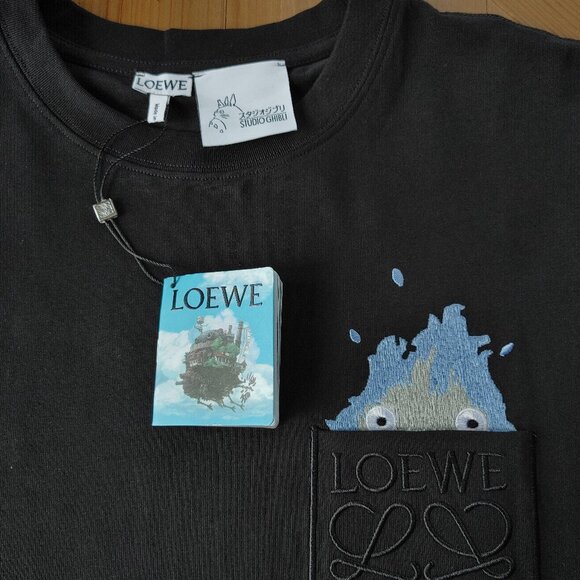 Loewe x Studio Ghibli Howl's Moving Castle Calcifer black t-shirt size L (New) - Picture 5 of 11